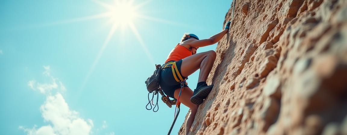 Climber on a granite spire