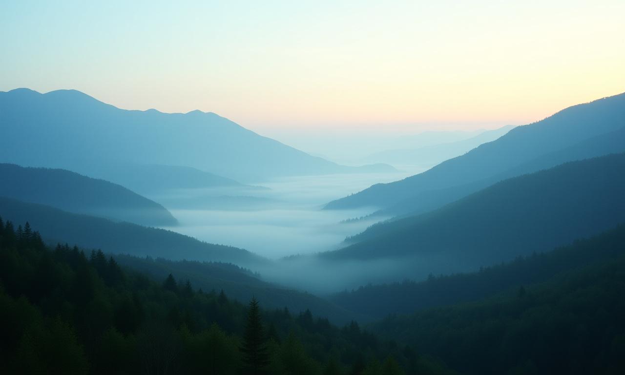 Misty mountain landscape