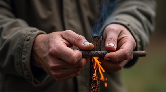 Primitive fire making workshop